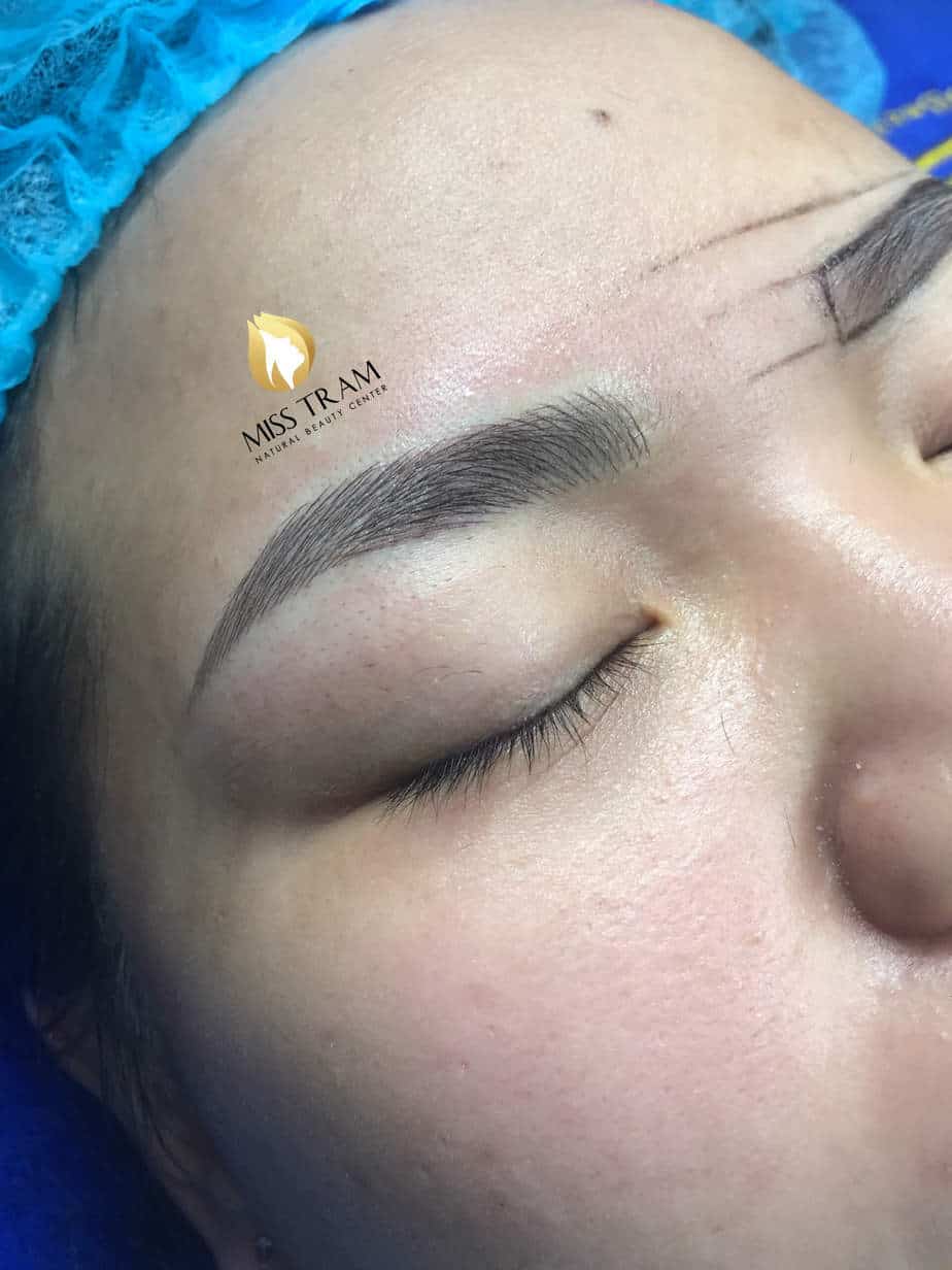 Before And After Pose - Natural Fiber Eyebrow Sculpture 6