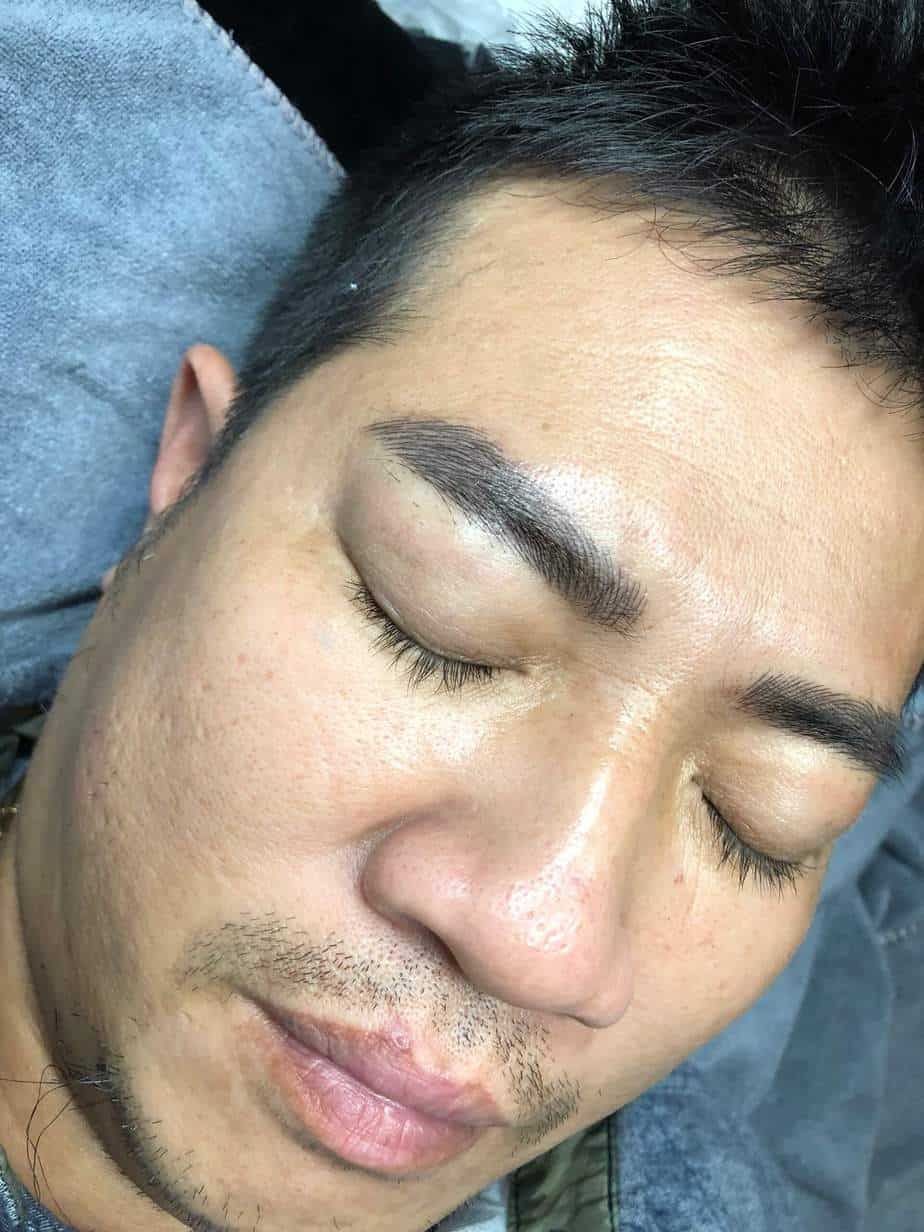 Before And After Correcting Old Eyebrows And Sculpting New Eyebrows 9D For Men 11