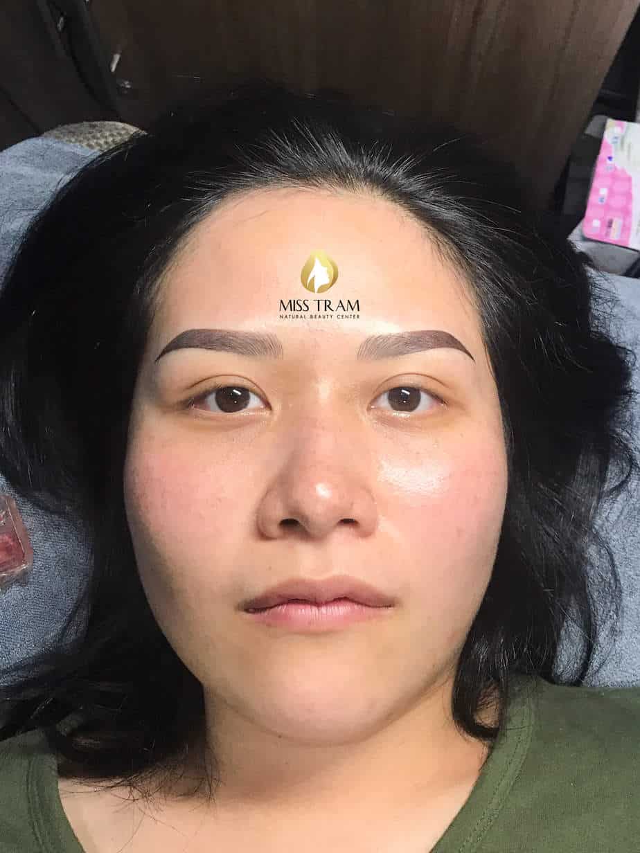 Before And After Treating Old Eyebrows - Sculpting And Spraying Beauty Powder 11