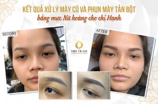 Before And After Treatment - Spray Eyebrow Powder with Queen Ink for Guests 40