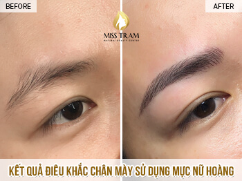 Trước Và Sau Kết Quả Điêu Khắc Chân Mày Nữ Hoàng Tại Spa 5