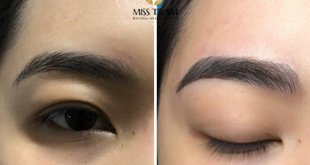 Before And After Sculpting Combined Shading Beading for the Tail of the Eyebrow 29