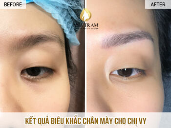 Trước Và Sau Quả Điêu Khắc Mày Phẩy Sợi Tạo Khuôn Mày Chuẩn Đẹp 6