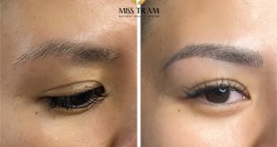 Before And After European Shape Eyebrow Sculpting at Spa 37