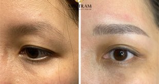 Before And After Sculpting 9D Eyebrows Using 1 . Herbal Ink