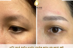 Before And After Sculpting 9D Eyebrows Using 13 . Herbal Ink