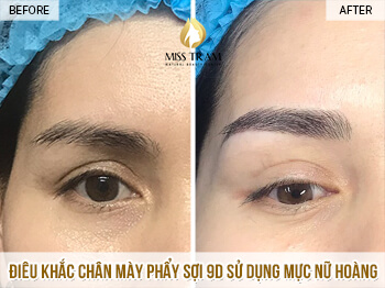 Before And After Using 9D Thread Brow Sculpting Technology with American Ink 6
