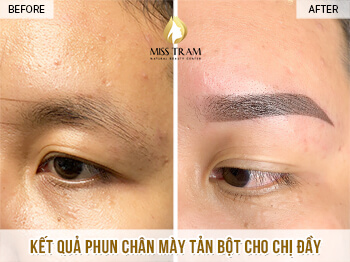 Trước Và Sau Kết Quả Phun Chân Mày Tản Bột Siêu Mịn Cho Nữ 4