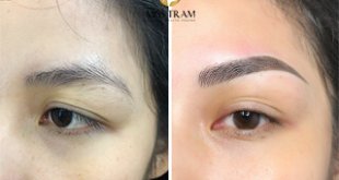 Before And After Sculpting Natural Fibers Combined with Spray Ombre 1 . Eyebrows