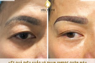Before And After Sculpting And Spraying Ombre Eyebrows For 50