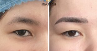 Before And After Sculpting Combined Spray Shading For New Eyebrow Shape 1