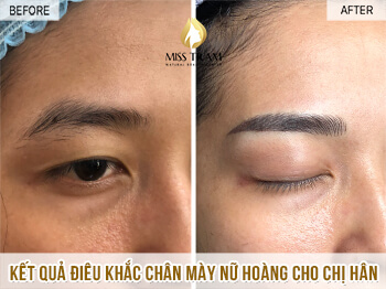 Before And After Finishing The Queen's Eyebrow Sculpting Process 6