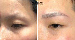 Before And After Finishing The Queen's Eyebrow Sculpting Process 35