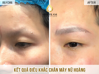 Before And After Finishing The Queen's Eyebrow Sculpting Process 6