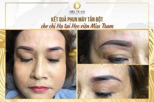 Result of Super Smooth Powder Eyebrow Spraying for Customers Made by Students 37