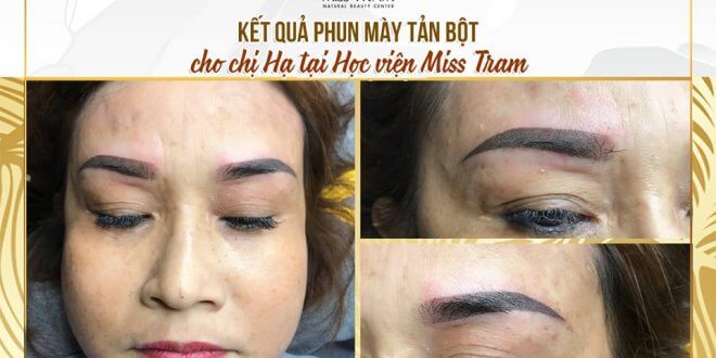Result of Super Smooth Powder Eyebrow Spraying for Customers Made by Students 2