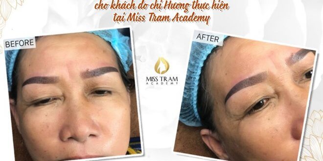 Results of Student's Ombre Eyebrow Spraying Procedure for Customers 2