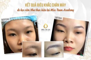 Eyebrow Sculpting Results Made by Students at Miss Tram Academy 54