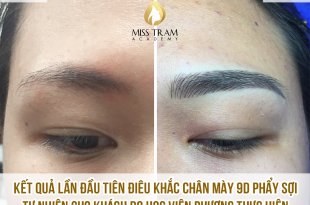 Practitioner Phuong made the first model. Sculpting 9D eyebrows with natural fibers