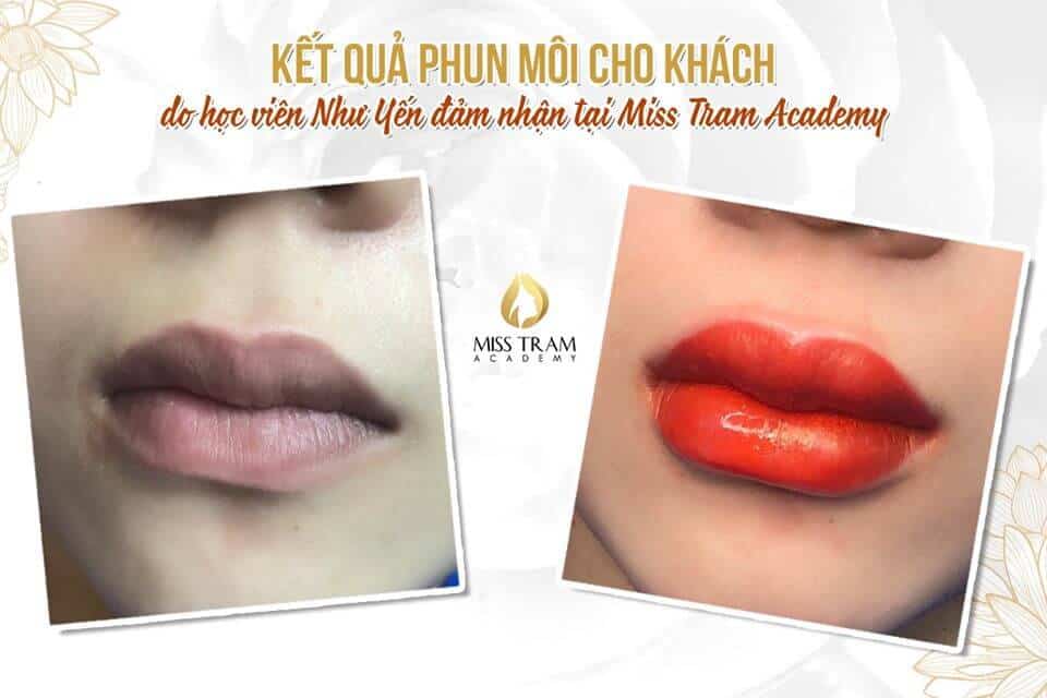 Kết Quả Phun Môi Đẹp Cho Khách Do Học Viên Thực Hiện 3