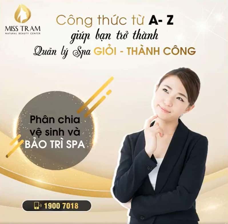 Phân chia vệ sinh và bảo trì spa