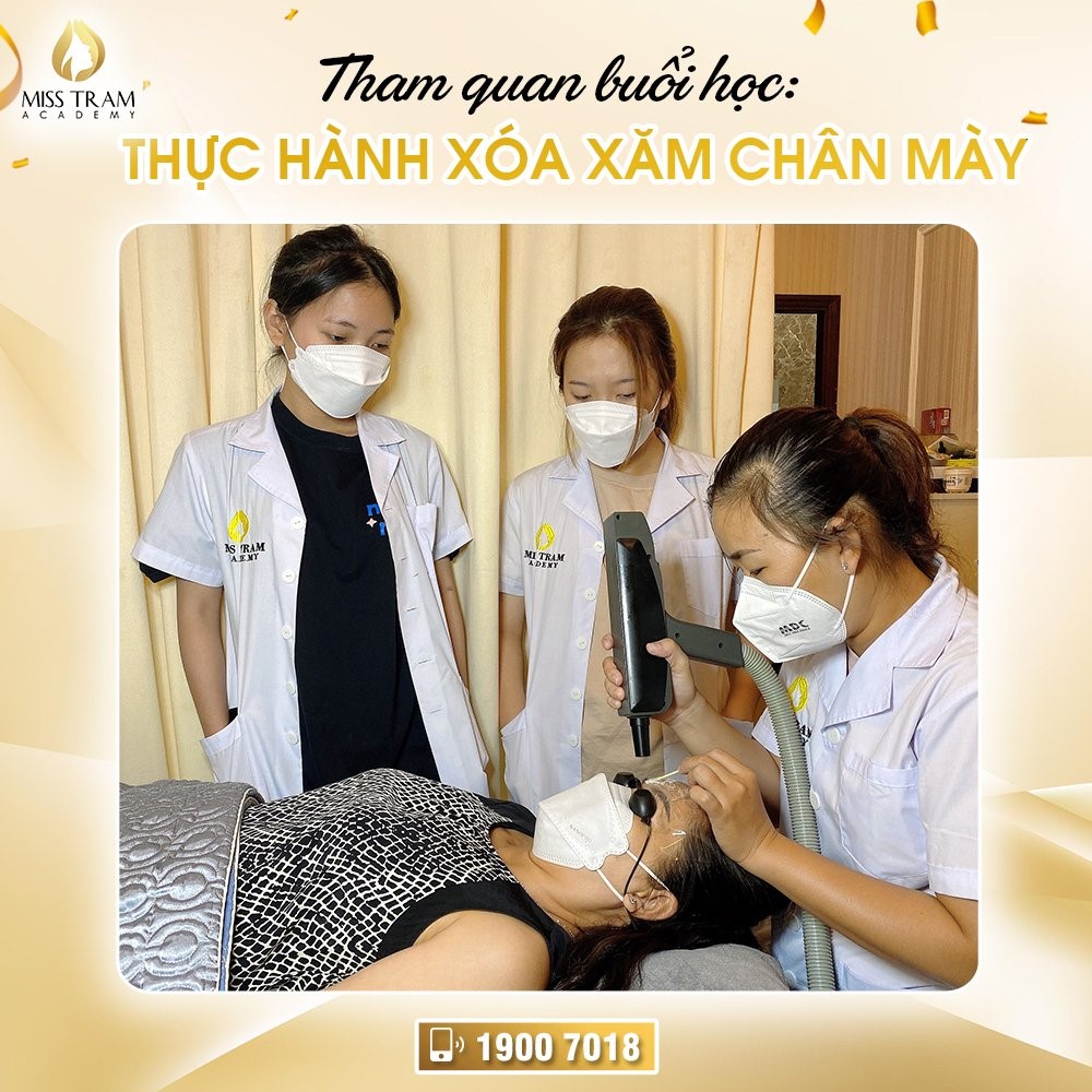 High-tech eyebrow tattoo removal and tattoo removal course in Ho Chi Minh City