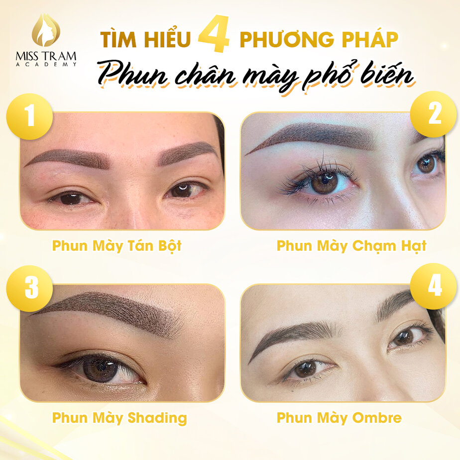 Các phương pháp phun chân mày phổ biến